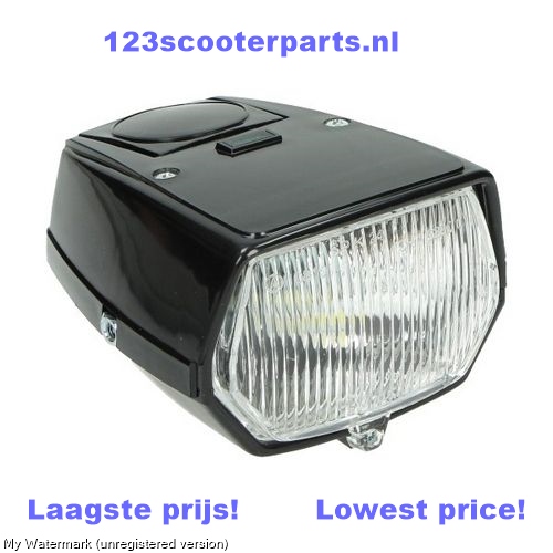 Schwarzer LED Scheinwerfer Puch Maxi